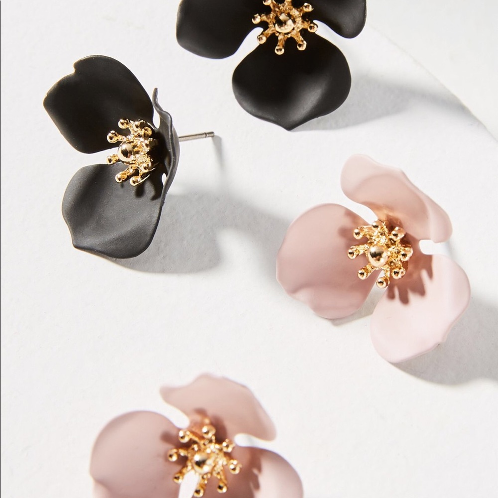 Anthropologie Flower Stud Earrings
